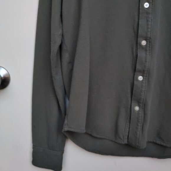 EVERLANE Mens Green Organic Cotton Long Sleeve Pique Button Down Casual Shirt S - Picture 8 of 14